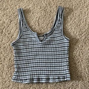 Woman’s Topshop Striped Notch Cotton Tank Top